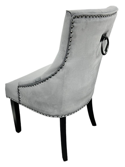 Cheshire Dark Grey Chair (Black Ring Knocker/Black Legs)
