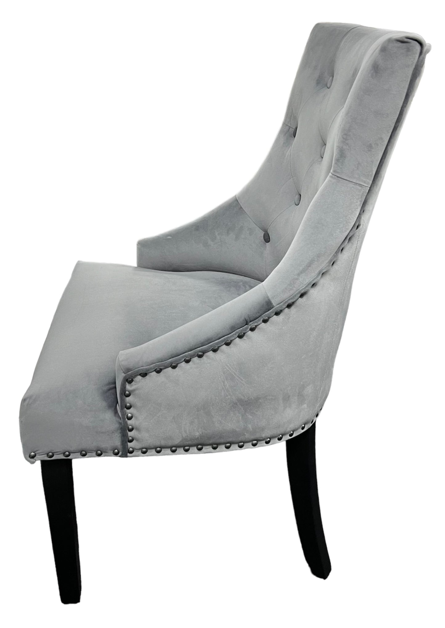 Cheshire Dark Grey Chair (Black Ring Knocker/Black Legs)
