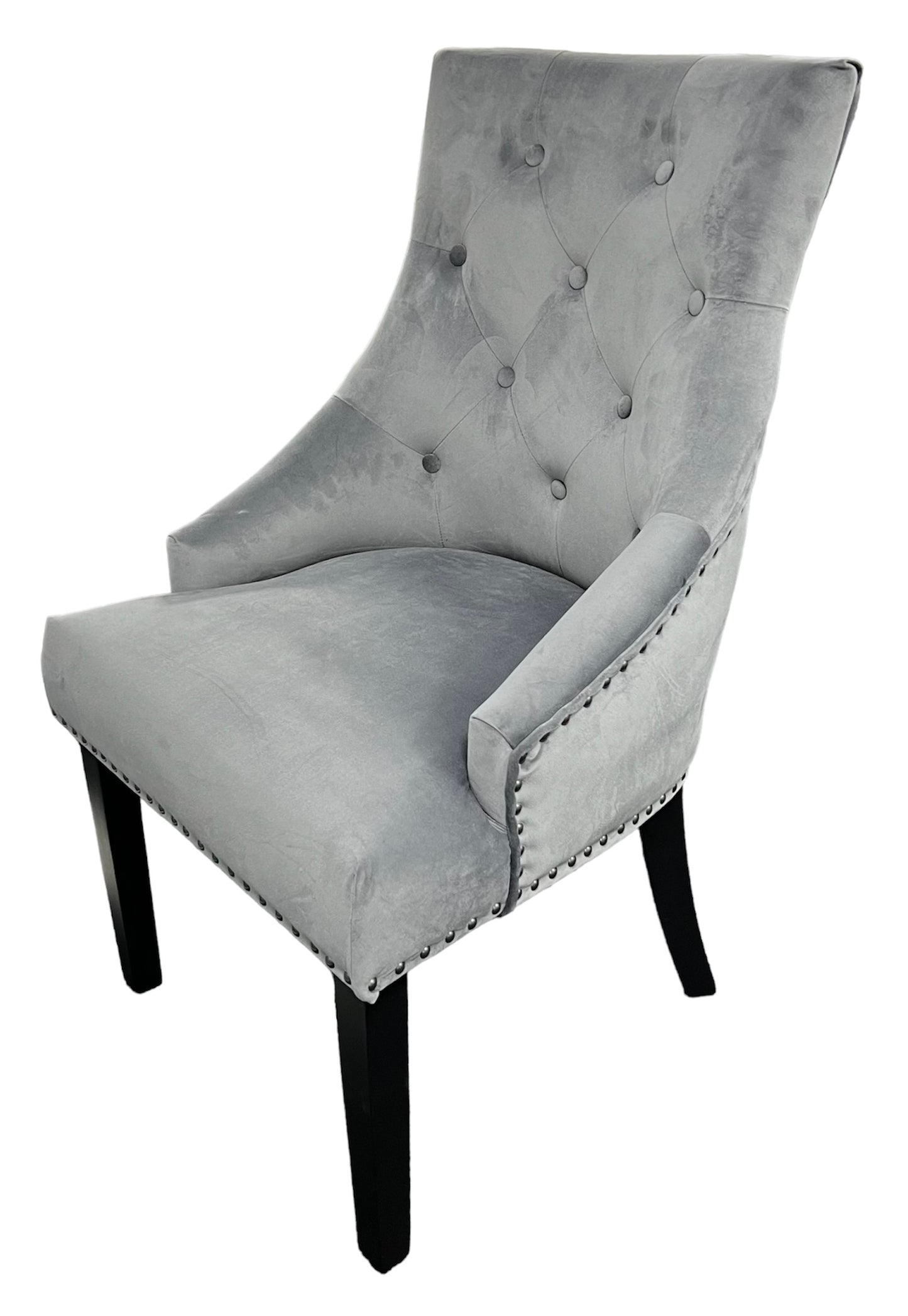 Cheshire Dark Grey Chair (Black Ring Knocker/Black Legs)