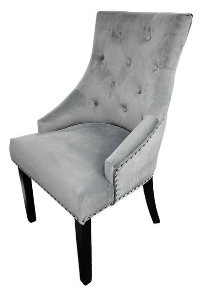 Cheshire Dark Grey Chair (Black Ring Knocker/Black Legs)