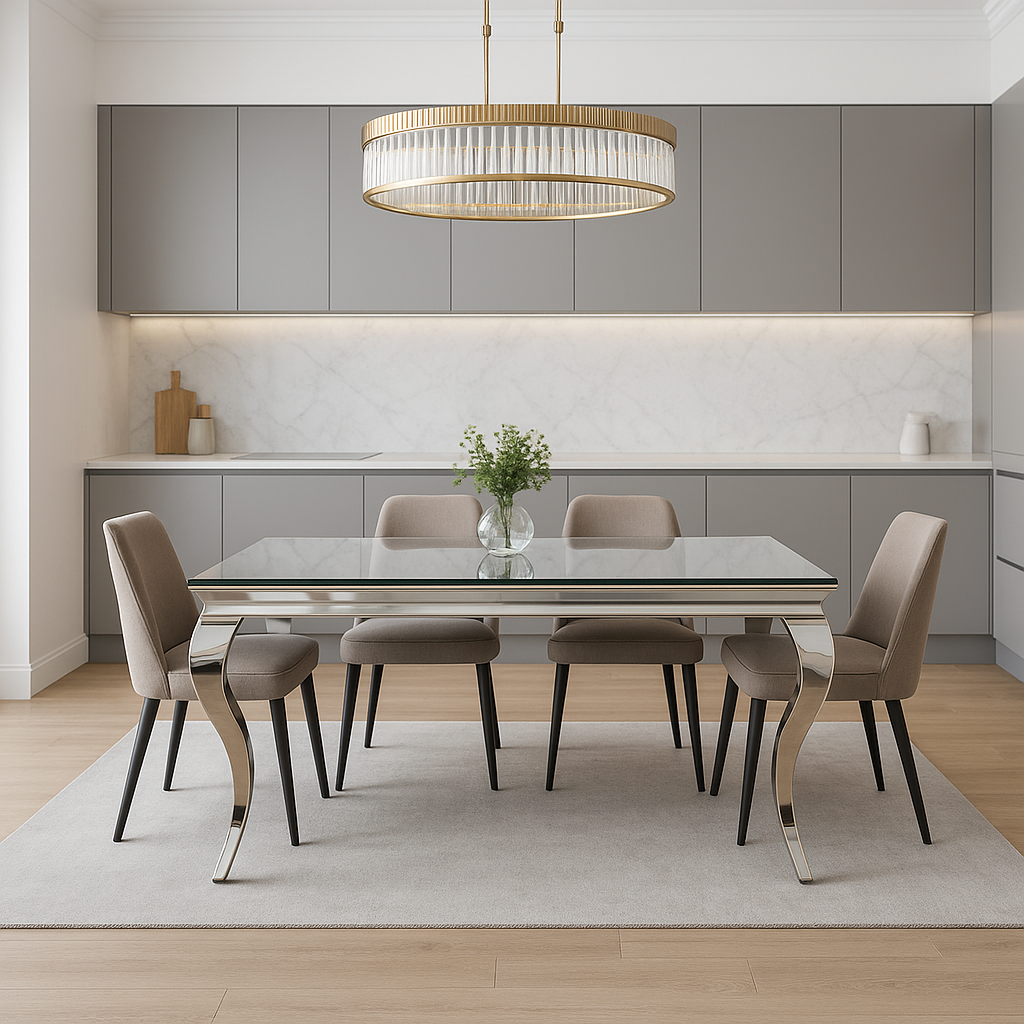 Lewis 1.5/1.8m Glass Dining Table