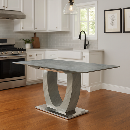 London Extend Dining Table-  1.2-1.5/1.6-2m Grey Ceramic