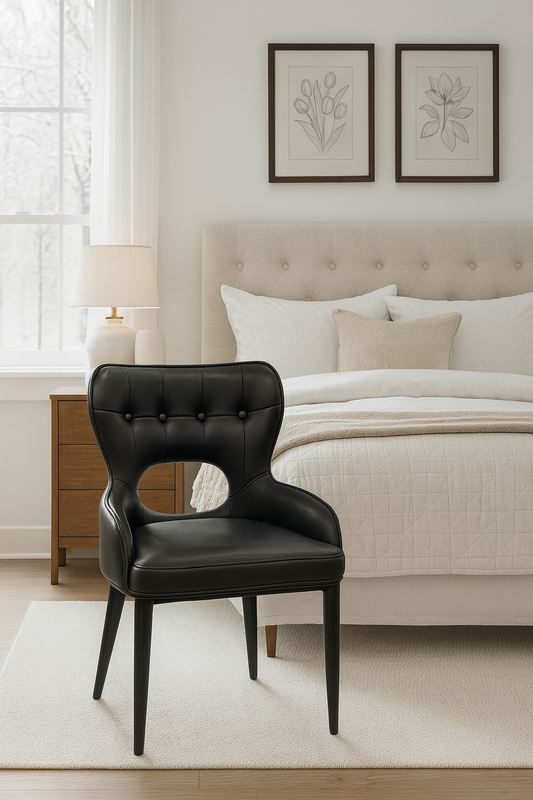 Marbella PU Black Chair (Black Legs)
