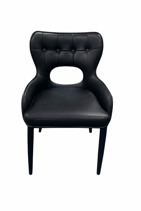 Marbella PU Black Chair (Black Legs)