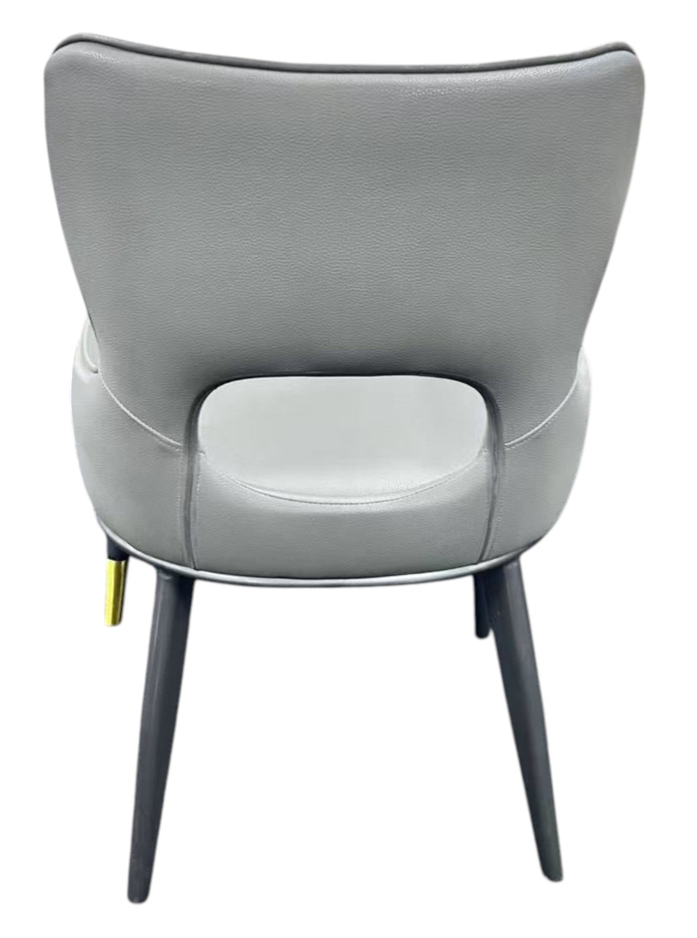 Marbella PU Light Grey Chair (Black Legs)