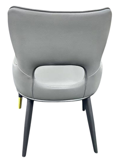 Marbella PU Light Grey Chair (Black Legs)