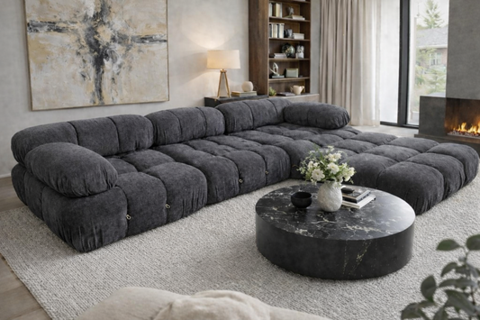 Milan Black Compression Sofa