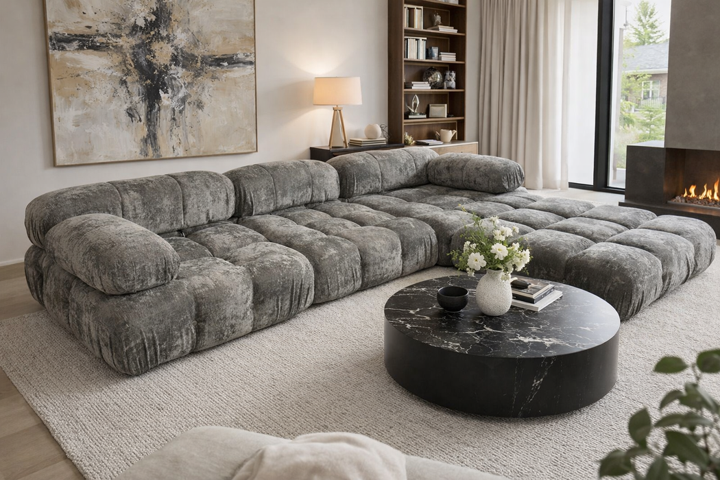 Milan Grey Compression Sofa