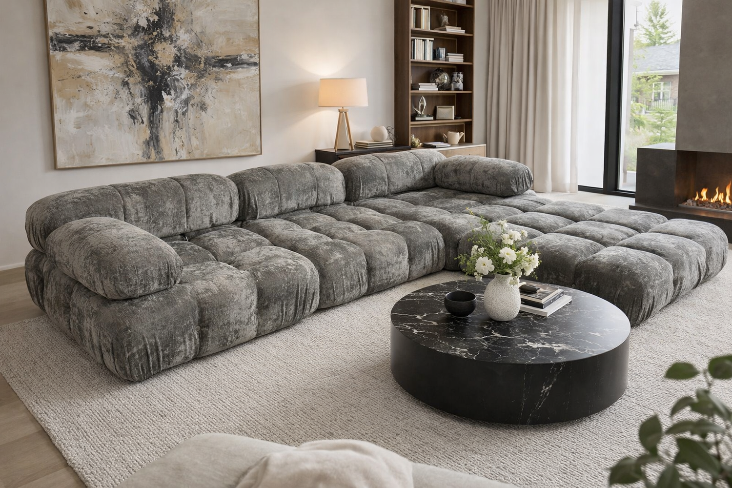 Milan Grey Compression Sofa