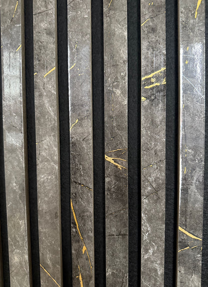 Wall Panel 01WN - Gold and Black Marble - Acoustic - 240cm - (1 pack / 4pcs)