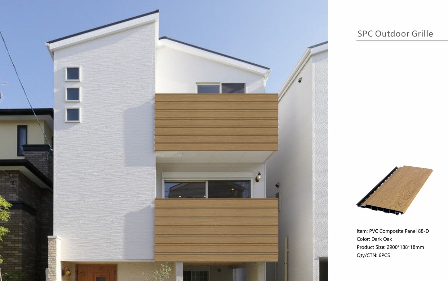 Wall Panel 88D - Dark Oak - Outdoor - 290cm - (1 pack / 6pcs)