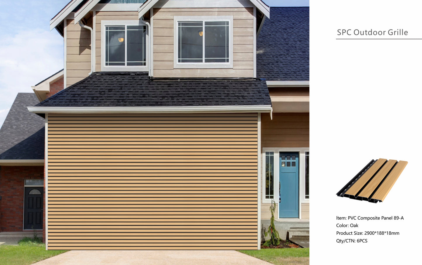Wall Panel 89A - Oak - Outdoor - 290cm - (1 pack / 6pcs)