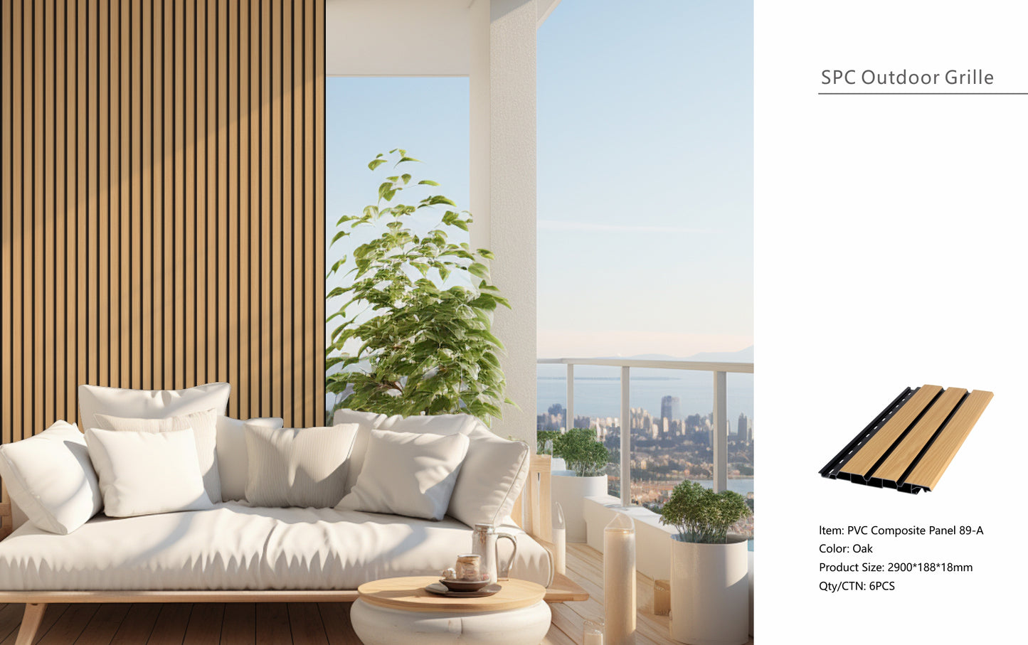 Wall Panel 89A - Oak - Outdoor - 290cm - (1 pack / 6pcs)