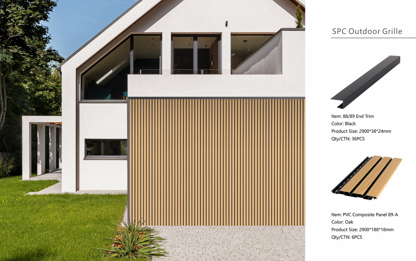 Wall Panel 89A - Oak - Outdoor - 290cm - (1 pack / 6pcs)