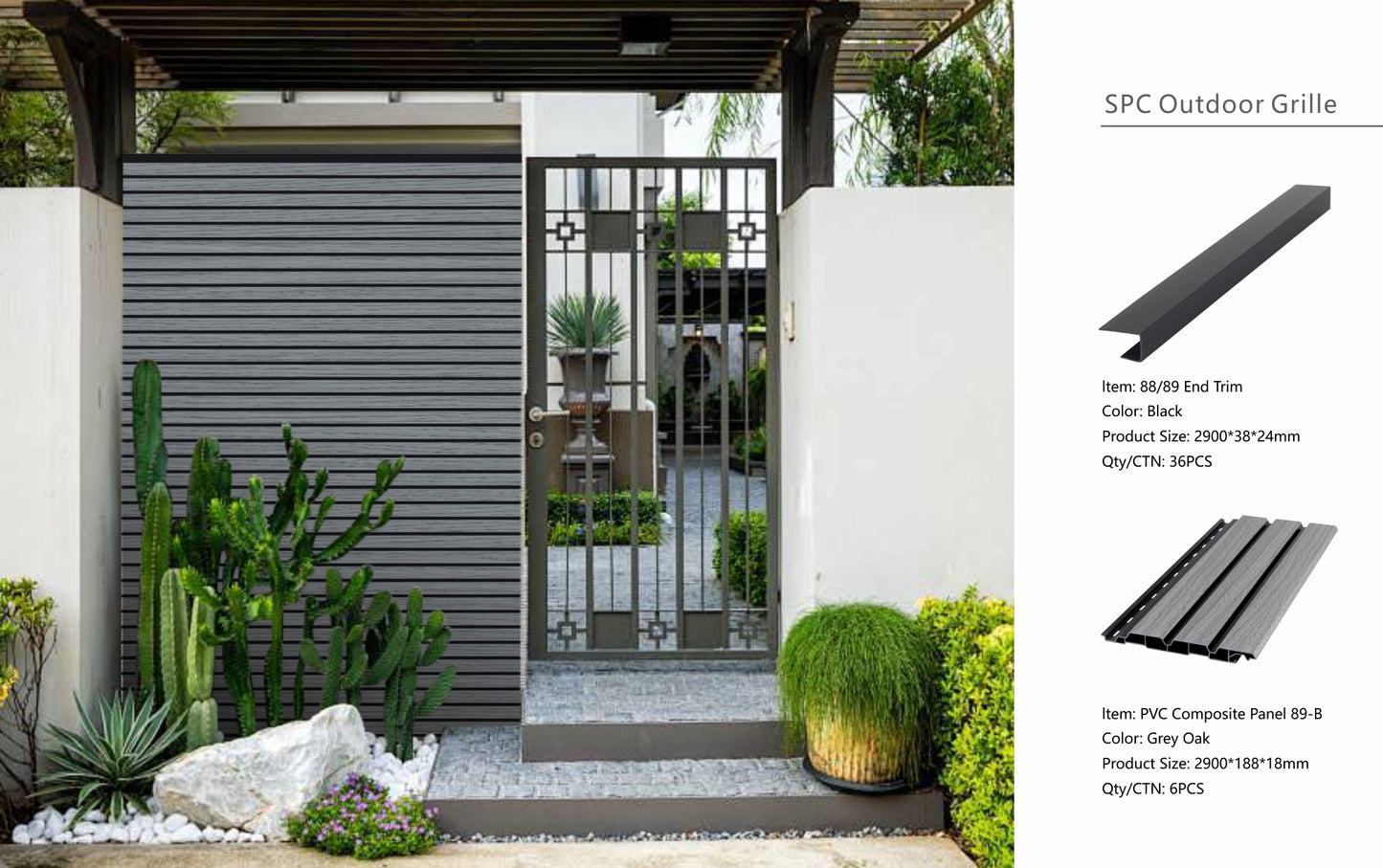 Wall Panel 89B - Grey Oak - Outdoor - 290cm - (1 pack / 6pcs)