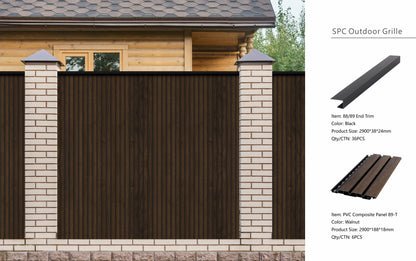 Wall Panel 89T - Walnut - Outdoor - 290cm - (1 pack / 6pcs)