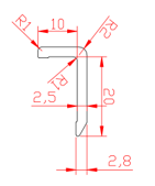 PVC Strip A - A Oak - WP 05/61/62 - 240cm - (1 pack / 10pcs)