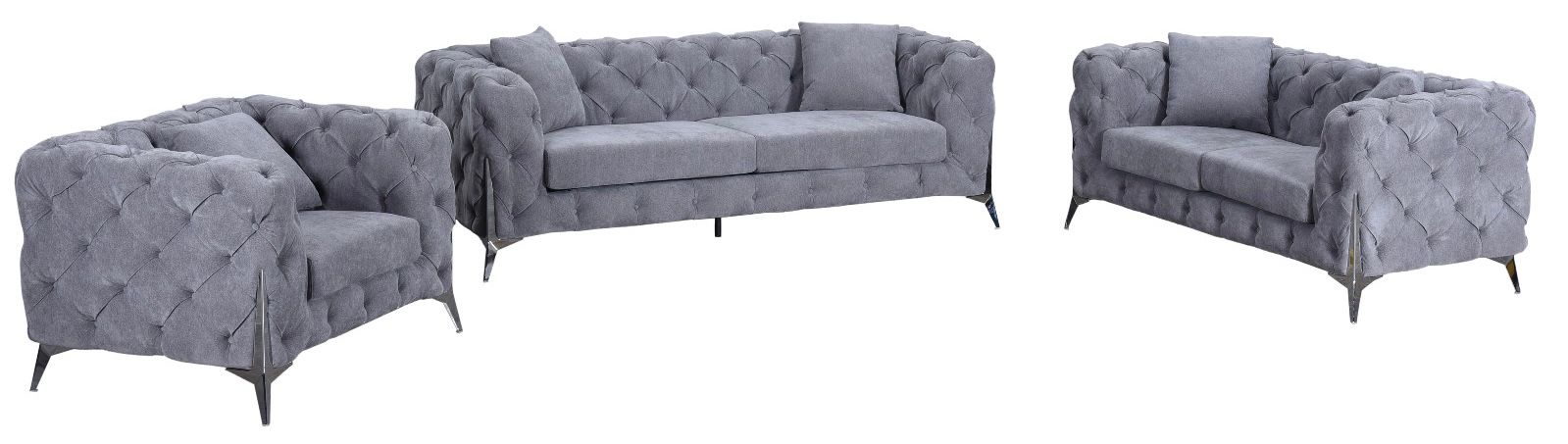 Paris Sofa 3 Seater (Grey)