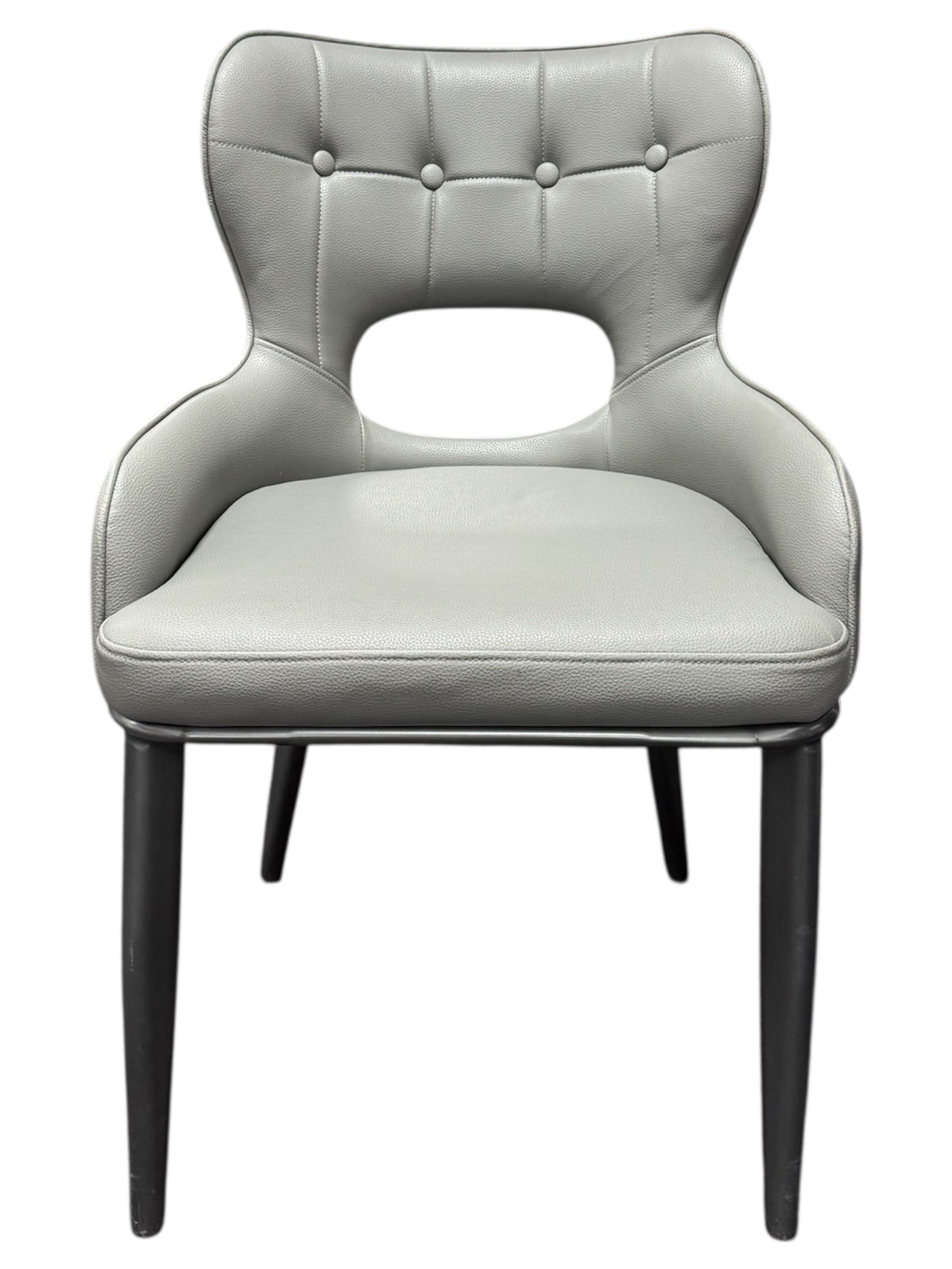 Marbella PU Grey Chair (Black Legs)