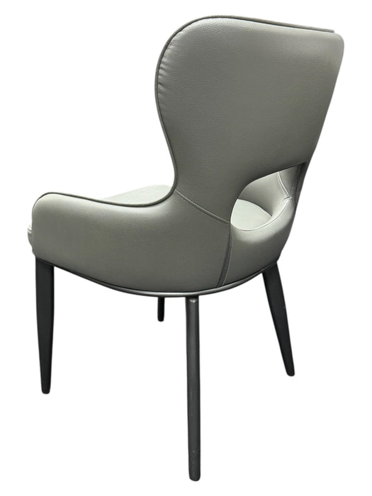 Marbella PU Grey Chair (Black Legs)
