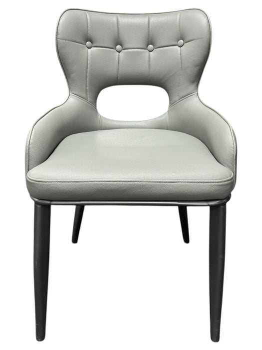 Marbella PU Grey Chair (Black Legs)