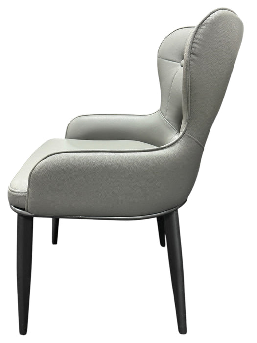 Marbella PU Grey Chair (Black Legs)