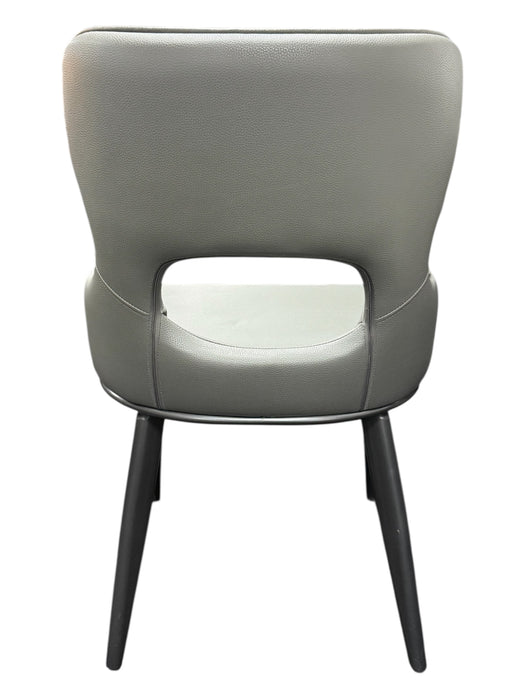 Marbella PU Grey Chair (Black Legs)
