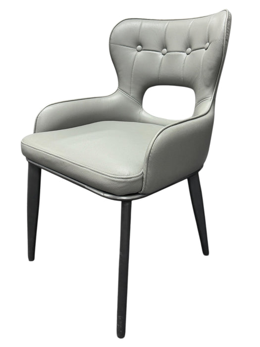 Marbella PU Grey Chair (Black Legs)