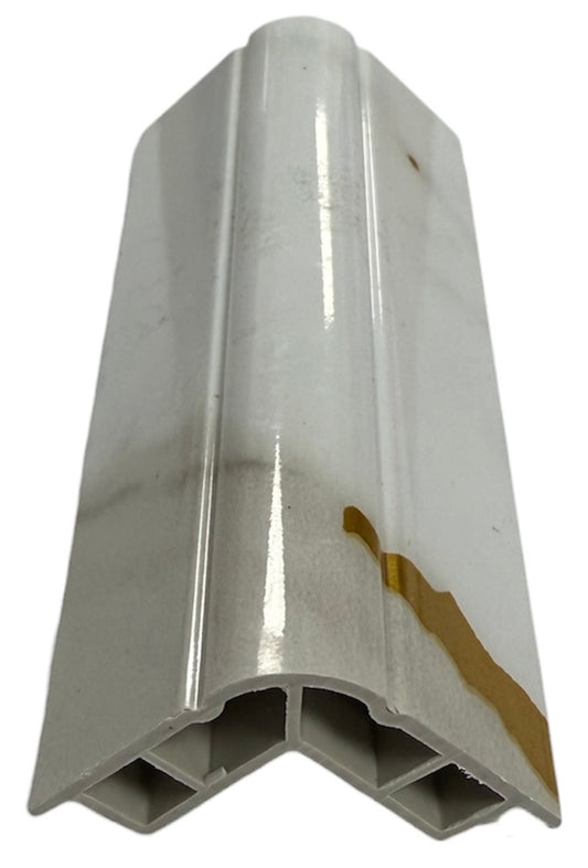 PVC Corner Strip - D Gold and White Marble - WP 07/11 - 240cm - (1 pack / 4pcs)