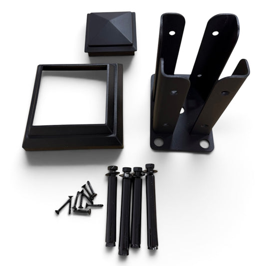 Fence Post Fitting Kit - Black (1 Carton / 4 Sets)