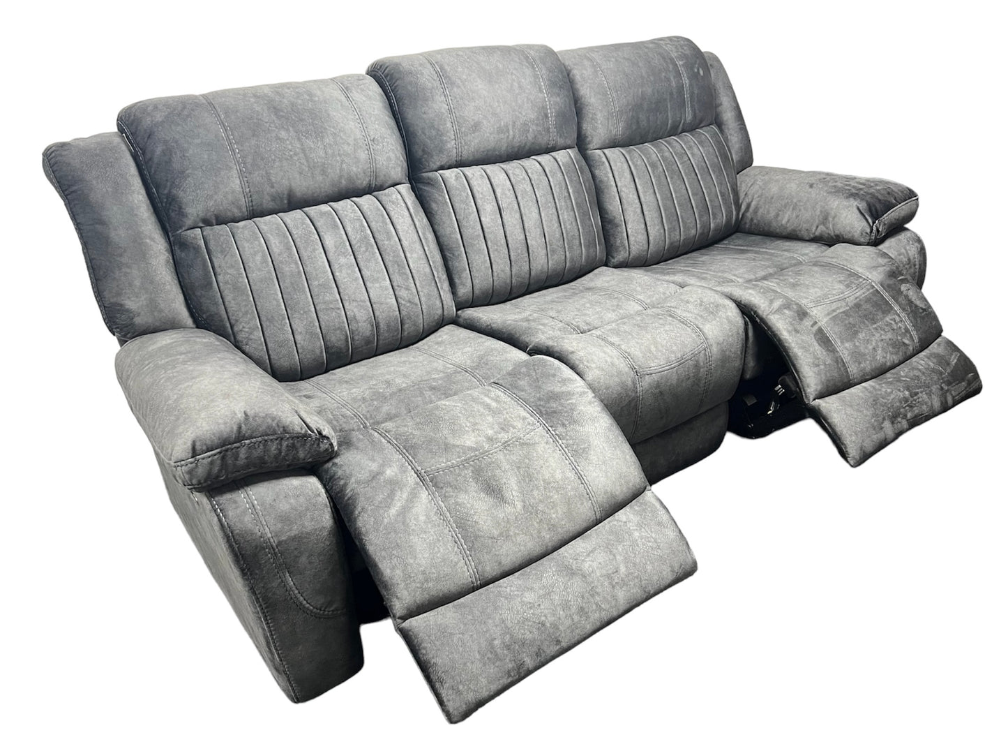 Rose Charcoal 3 Seater E-Recliner Sofa