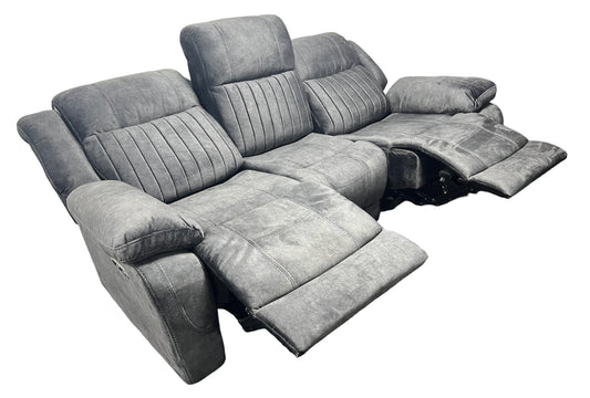 Rose Charcoal 3 Seater E-Recliner Sofa