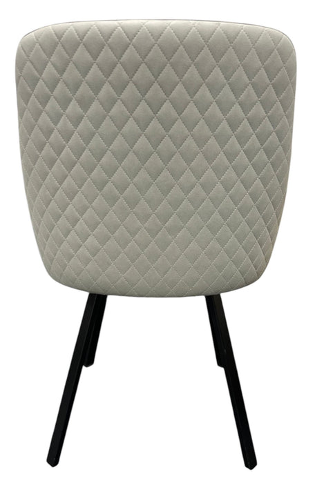 Rose 180º PU Light Grey Chair (Black Legs)