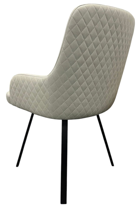 Rose 180º PU Light Grey Chair (Black Legs)