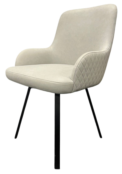 Rose 180º PU Light Grey Chair (Black Legs)