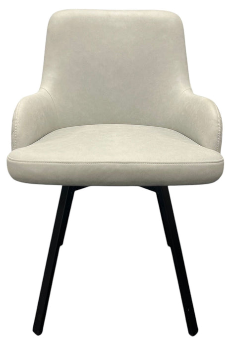 Rose 180º PU Light Grey Chair (Black Legs)