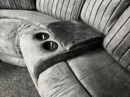 Rose Charcoal 2+1 E-Recliner Corner Sofa (Additional Consoles and Seats)