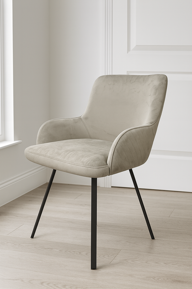 Rose 180º Dark Grey Chair (Black Legs)