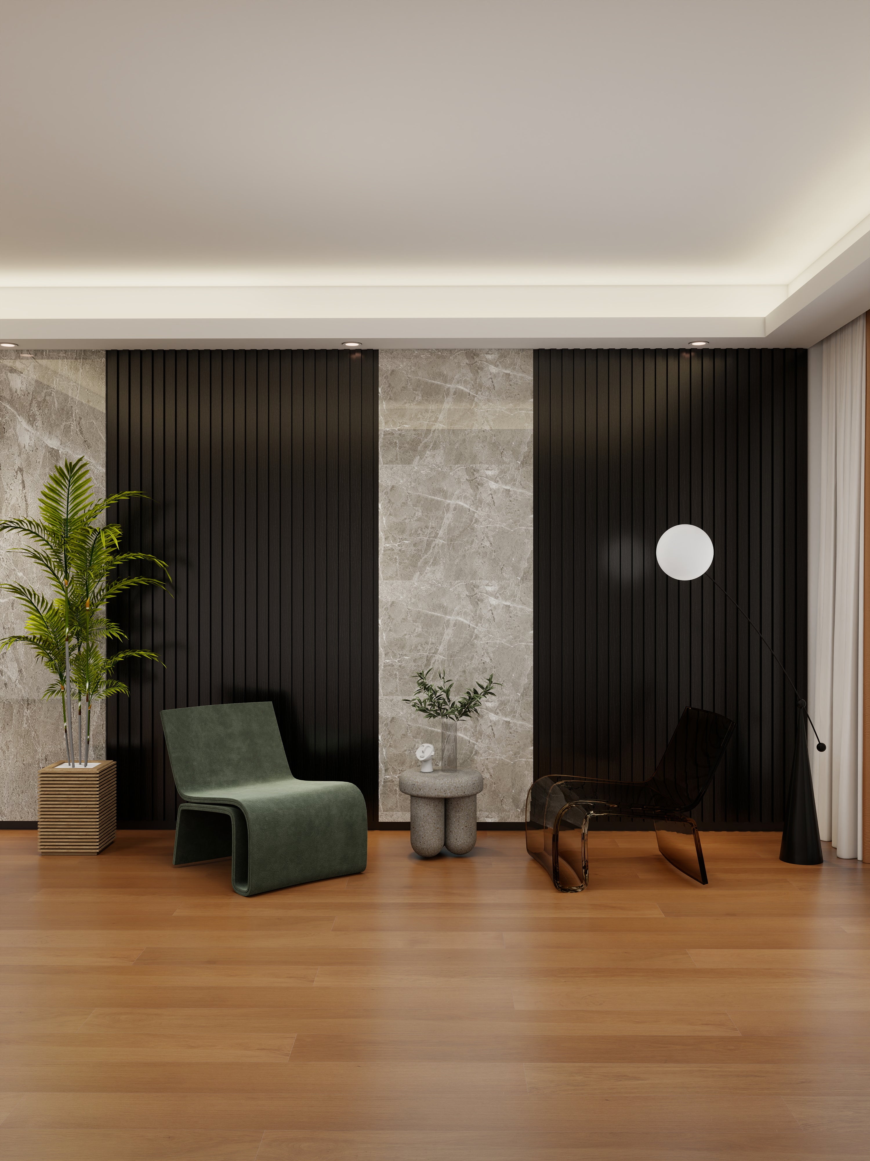 NICENESS MERRILL （BLACK） Wall Panel 81E - Black - Seamless - 240cm - (1 pack / 16pcs) – AWS