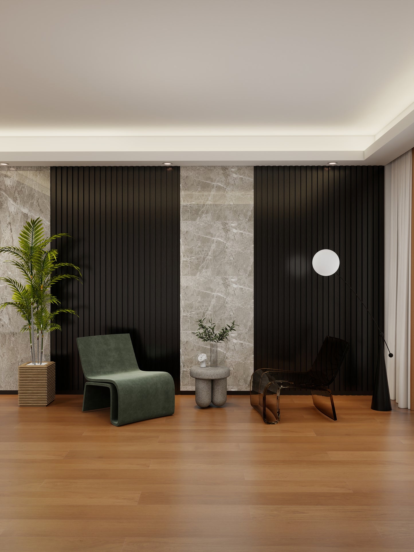 Wall Panel 81E - Black - Seamless - 240cm - (1 pack / 16pcs)