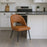 Venice PU Tan Chair (Black Legs)