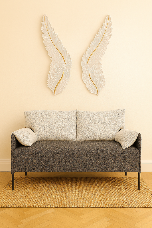 Roma Grey & Cream Mix 2 Seater Sofa