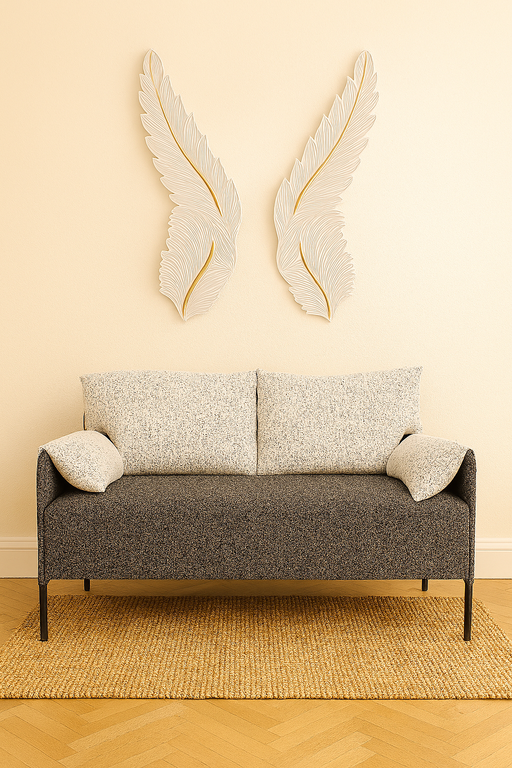 Roma Sofa -2 Seater Grey & Cream Mixed