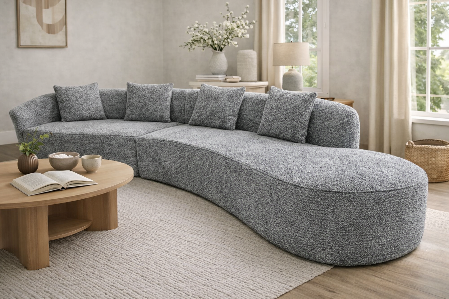 Siena 08 Grey 5 Seater (RH) Sofa