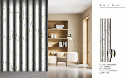 Wall Panel 01WX - Gold and White Marble - Acoustic - 240cm - (1 pack / 4pcs)