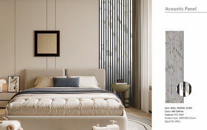 Wall Panel 01WX - Gold and White Marble - Acoustic - 240cm - (1 pack / 4pcs)