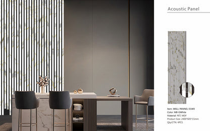 Wall Panel 01WX - Gold and White Marble - Acoustic - 240cm - (1 pack / 4pcs)