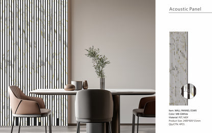 Wall Panel 01WX - Gold and White Marble - Acoustic - 240cm - (1 pack / 4pcs)