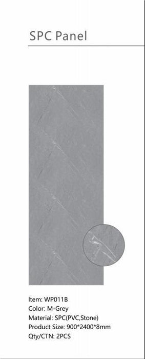 Wall Panel 011B - Grey Marble - Wall Board - 240cm - (1 pack / 2pcs)