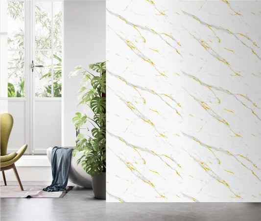 Wall Panel 011D - Gold and White Marble - Wall Board - 240cm - (1 pack / 2pcs)